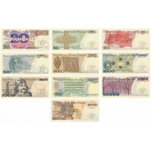 PRL, zestaw banknotów (10szt)