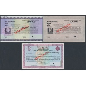 Spojené kráľovstvo, SPECIMEN certifikáty vkladov + kópia (2ks)