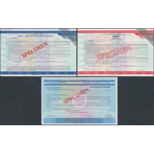 United Kingdom, SPECIMEN certificates of deposit (3pc)