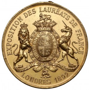Španělsko / Anglie, Medaile 1892 - Victoria / Exposition des Laureats de France