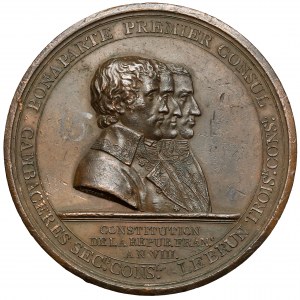 France, Medal 1789 / 1800 - Commemorating the placement of the memorial column of the Seine