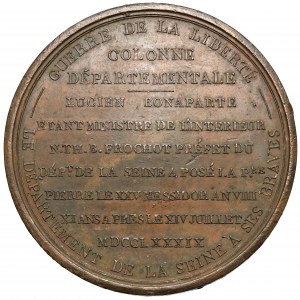 France, Medal 1789 / 1800 - Commemorating the placement of the memorial column of the Seine
