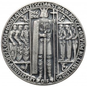 SILBERNE Medaille, 1000 Jahre Christentum in Polen 1966