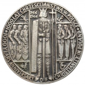 SILBERNE Medaille, 1000 Jahre Christentum in Polen 1966