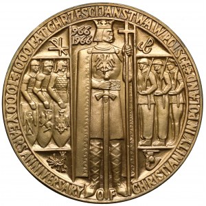 Medaila, 1000 rokov kresťanstva v Poľsku 1966