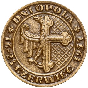 Medaila, Opolský zámok Piast 1957 - NUMIZMAT