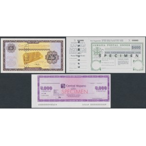 World - SPECIMEN bank checks (3pcs)