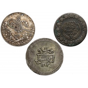 Osmanská ríša, séria 3 mincí, väčšinou strieborné
