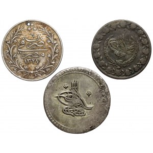 Ottoman Empire, lot of 3 coins, mostly silver