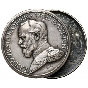 Bayern, Ludwig III, Medaile / Bayern Thaler 1914/16 - Steckmedaille