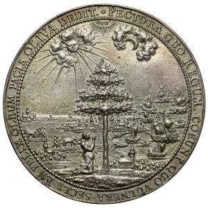 Johannes II. Kasimir, Medaille des Friedens in Oliwa 1660 (Höhn) - in Silber gegossen