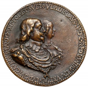 Ladislaus IV. Vasa, Hochzeitsmedaille mit Louise Marie - später, aber sehr gut gearbeitet