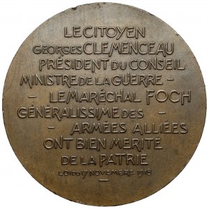 Francúzsko, medaila 1919 - Clemenceau Foch