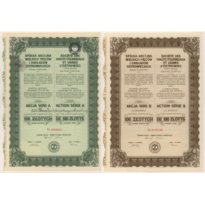 Company Akc. of Great Furnaces and Ostrowiec Plants, 100 zloty - registered and bearer (2pcs)