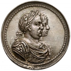 Jan III Sobieski, Medal 1676 - na pamiątkę koronacji pary królewskiej - odlew