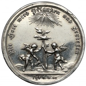 Deutschland, Silberne religiöse Medaille, 18-19. Jahrhundert