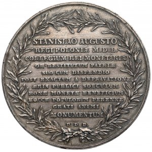 Poniatowski, medaila na pamiatku menovej reformy z roku 1766 - starý odliatok
