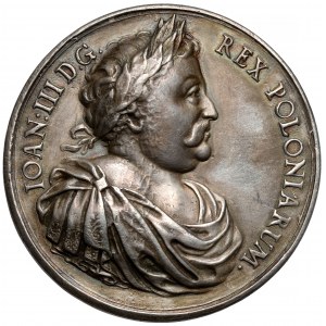 John III Sobieski, Victory at Vienna 1683 medal - old casting