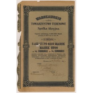 Warsaw Territorial Society, Em.1, 5x 500 mkp 1921