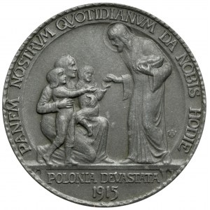 Medaila, Polonia Devastata 1915 (J. Wysocki)