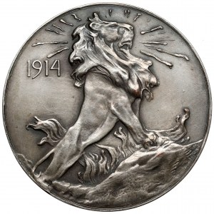 Medal, Heroic Belgium Resurrection Poland 1914 - silver plated