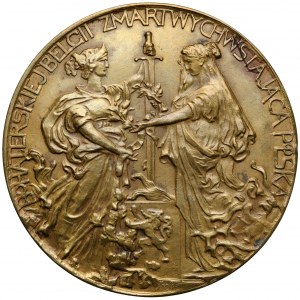 Medal, Bohaterskiej Belgii Zmartwychwstająca Polska 1914