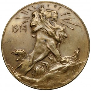 Medaille, Heldenhaftes Belgien Wiederauferstandenes Polen 1914