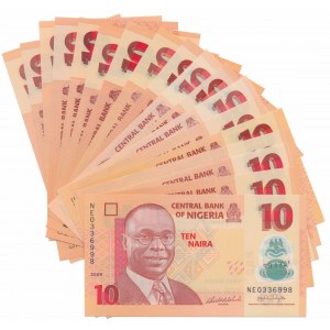 Nigeria, 10 Naira 2009-2020 - Polymere (18pc)