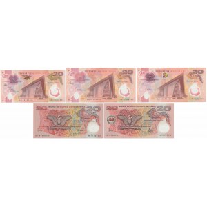 Papua-Nová Guinea, 20 kín (2001-2015) - polyméry (5ks)