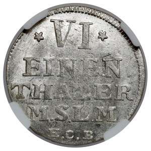 Mecklenburg-Strelitz, Adolph Friedrich IV, 1/6 taler 1755 HCB