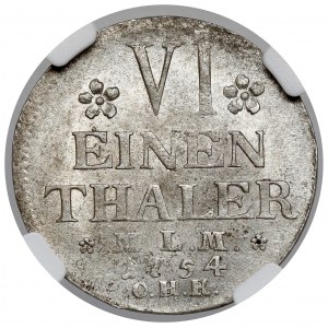 Mecklenburg-Schwerin, Christian Ludwig II, 1/6 taler 1754 OHK