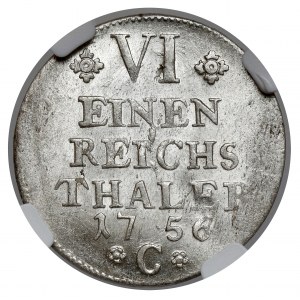 Preussen, Friedrich II, 1/6 tolaru 1756-C