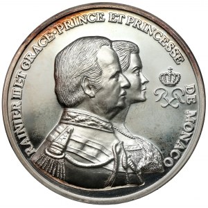 Monako, Rainier III, medaile ND - kníže a kněžna