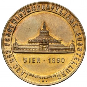 Rakousko-Uhersko, František Josef I., medaile 1890 - Land und Forstwirthschaftliche Ausstellung, Wien