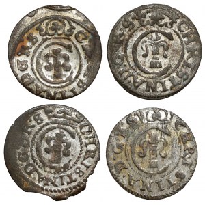 Krystyna Waza, Szeląg Ryga 1644-1650?, zestaw (4szt)