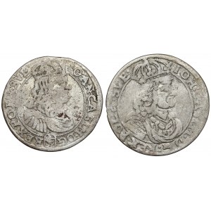 Jan II Kazimír, šestipence Bydgoszcz 1660 a Krakov 1667 (2ks)