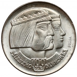 Stříbro 100 zlatých 1966 Mieszko... hlavy