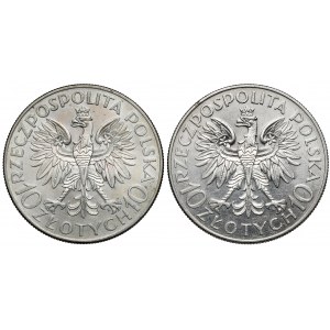 10 Gold 1933 Sobieski und Traugutt, Satz (2tlg.)