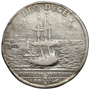 August II Silný, Gulden (2/3 thaler) 1717 IGS, Drážďany - Plachetnica