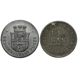 Legnica 1 cbm GAS and Poznań 10 pf 1917 - set (2pcs)