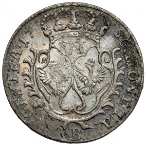 Slezsko, Fridrich II. velký, šestipence 1756-B, Wrocław