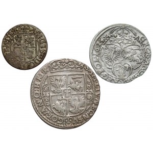 Sigismund III Vasa, Halbspur, Sixpence und Ort, Satz (3tlg.)