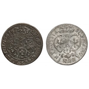 Jan II Kazimír, šestipence 1667 a Prusko, šestipence 1686 (2ks)