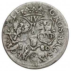 Ján III Sobieski, šiesty krakovský 1680-C - v brnení - IV namiesto VI