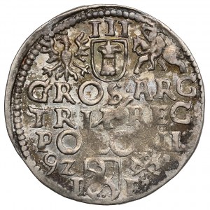 Sigismund III. Vasa, Trojak Poznań 1592 - längliches Gesicht