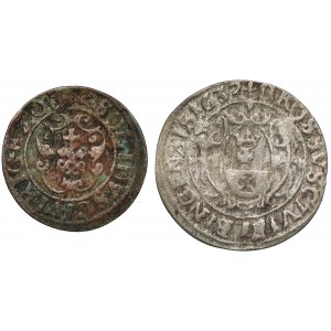 Sigismund III Vasa, Riga 1620 shellac and Gustav II Adolf, Elblag 1632 penny (2pc)