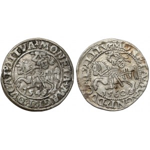 Sigismund II Augustus, halber Pfennig Vilnius 1549 und 1560 (2 Stück)