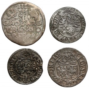 Sigismund III Vasa, Trojak and shillings, set (4pcs)