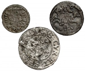 Zygmunt III Waza, Szeląg i Denar oraz Kurlandia, Szeląg Mitawa, zestaw (3szt)