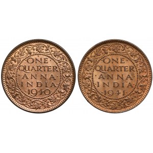 India, George VI, 1/4 anna 1940-1941 (2pcs)